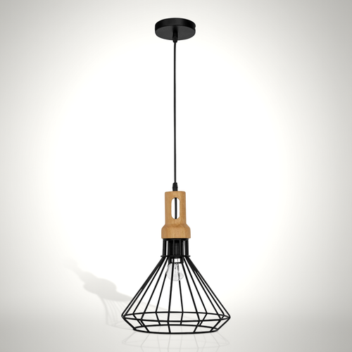 Suspension En Métal Et Bois Noir - Fenris Noir