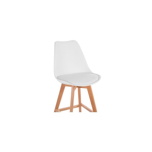 Premium Tabouret De Bar Brielle Avec Coussin De Scandinave - Bois Blanc