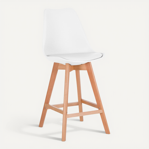 Premium Tabouret De Bar Brielle Avec Coussin De Scandinave - Bois Blanc