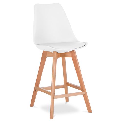 Premium Tabouret De Bar Brielle Avec Coussin De Scandinave - Bois Blanc