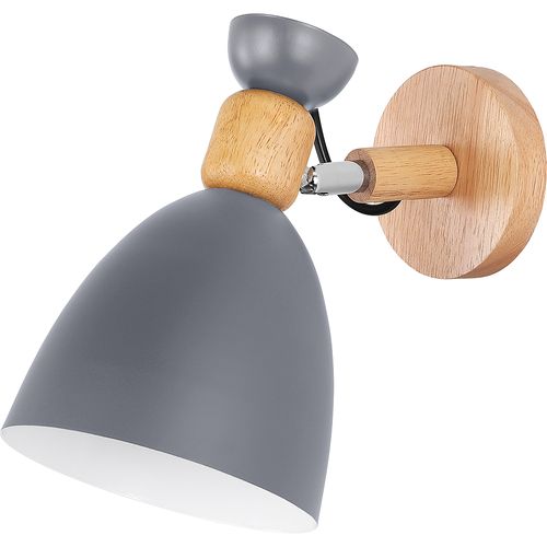 Applique Murale Jors De Style Scandinave - Métal Et Bois Gris