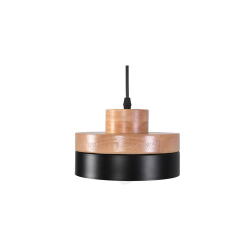 Lampe Suspendue De Scandinave Eigil - Bois Et Métal Noir
