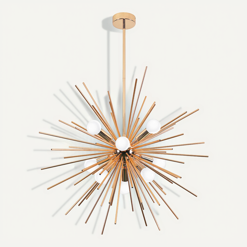 Lampe Suspendue 9 Ampoules Lydia - Métal Doré