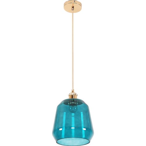 Lampe Suspendue Alessia - Verre Et Métal Bleu