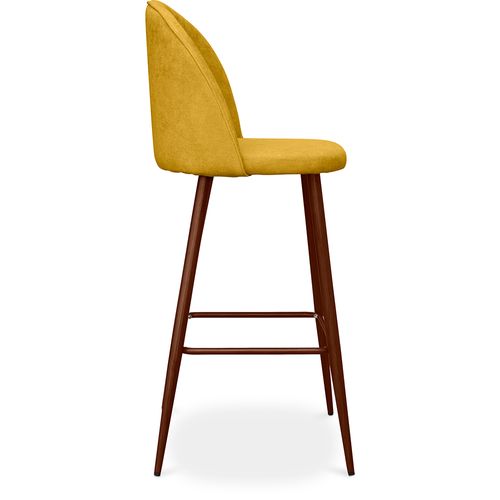 Tabouret Rembourré En Tissu - Design Scandinave - 76cm - Bennett Jaune