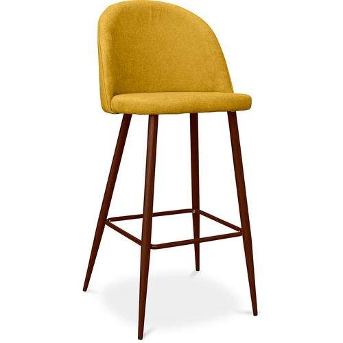 Tabouret Rembourré En Tissu - Design Scandinave - 76cm - Bennett Jaune