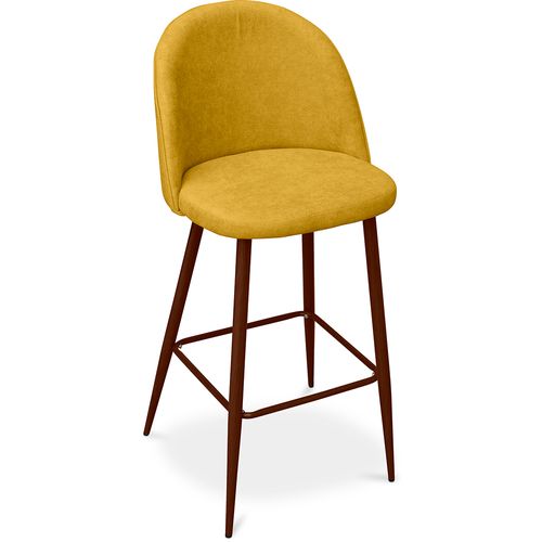 Tabouret Rembourré En Tissu - Design Scandinave - 76cm - Bennett Jaune