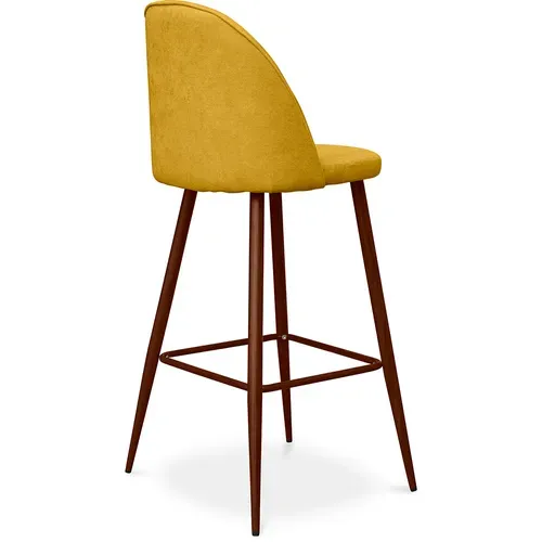 Tabouret Rembourré En Tissu - Design Scandinave - 76cm - Bennett Jaune
