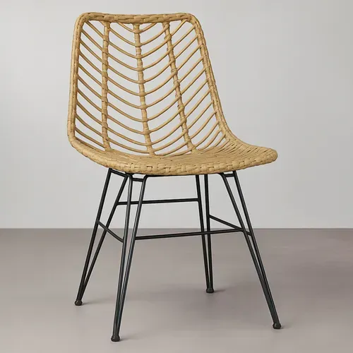 Chaise De Salle À Manger En Osier Synthétique - Valery Noir