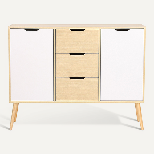Buffet En Bois - Design Scandinave - 3 Tiroirs - Regir Bois Naturel