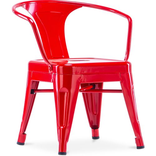 Chaise Pour Enfant Bistrot Metalix – Avec Accoudoirs - Métal Rouge