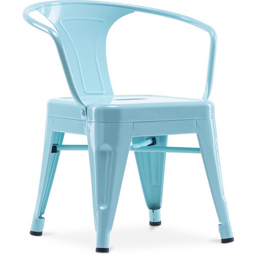 Chaise Pour Enfant Bistrot Metalix – Avec Accoudoirs - Métal Aigue-marine