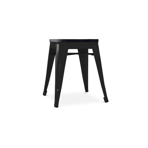 Tabouret Bistrot Metalix - 46 Cm - Métal Et Bois Foncé Gris Foncé