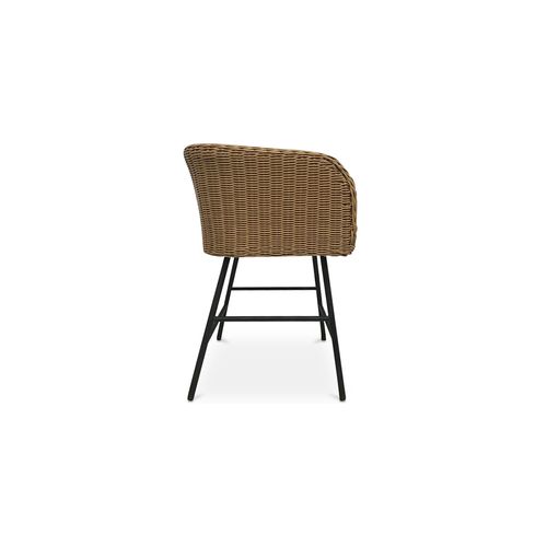 Chaise De Salle À Manger Gazala Design Boho Bali - Rotin Synthétique Noir