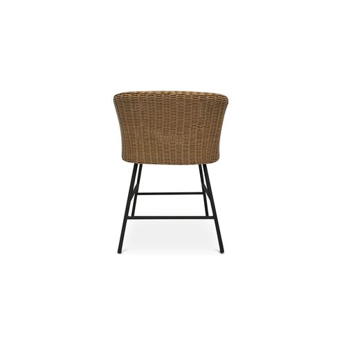 Chaise De Salle À Manger Gazala Design Boho Bali - Rotin Synthétique Noir