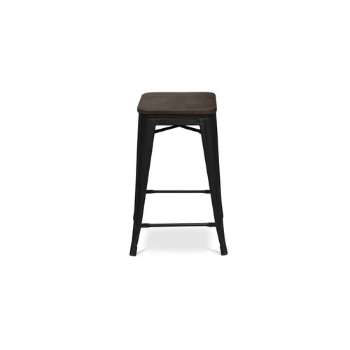 Tabouret De Bar - Design Industriel - Bois Et Acier - 60cm -metalix Vert Pâle