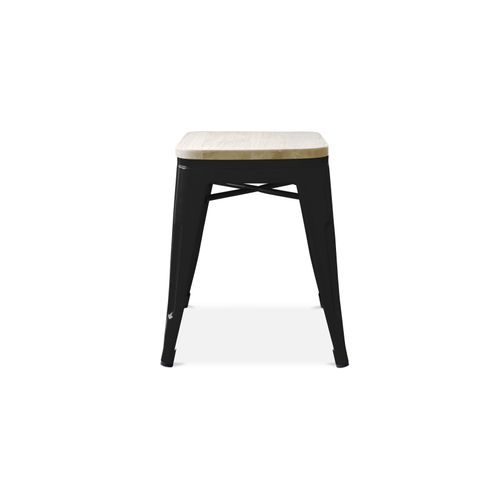 Tabouret Bistrot Metalix - Métal Et Bois Clair - 45cm Violet Pastel
