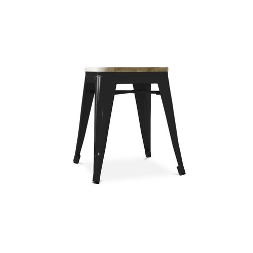 Tabouret Bistrot Metalix - Métal Et Bois Clair - 45cm Violet Pastel