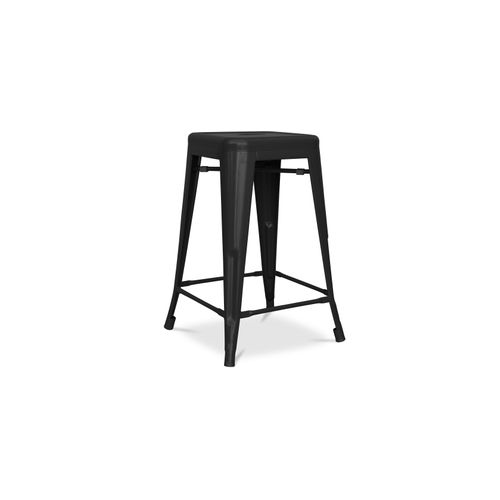 Tabouret De Bar Design Industriel - Acier Mat - 60cm - Metalix Jaune Pâle