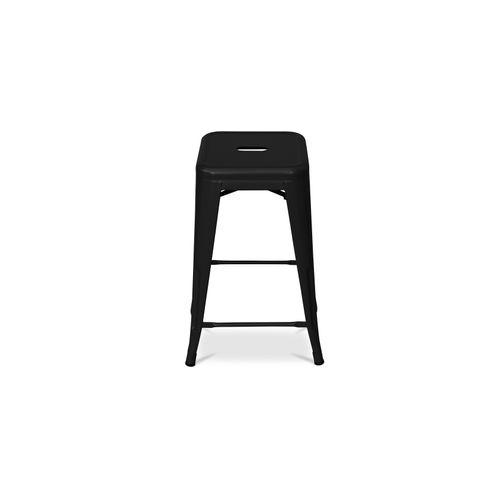 Tabouret De Bar Design Industriel - Acier Mat - 60cm - Metalix Jaune Pâle