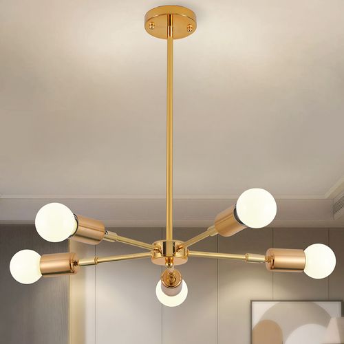 Lampe De Plafond - Lampe Suspendue Design - 5 Bras - Carla  Argenté
