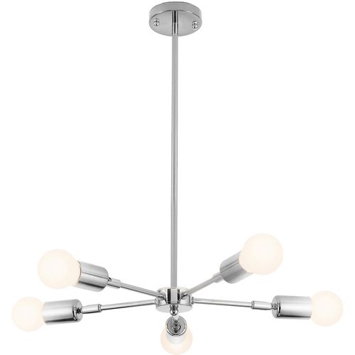 Lampe De Plafond - Lampe Suspendue Design - 5 Bras - Carla  Argenté