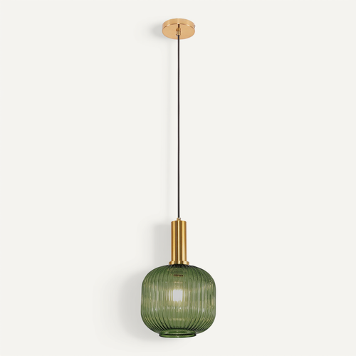 Lampe De Plafond Design Moderne, Verre Et Métal - Genoveva Vert
