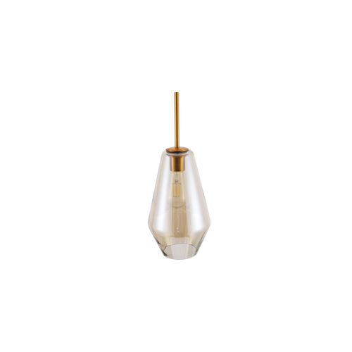 Lampe Lafonnier Design Doré Suspension En Verre Gris Transparent