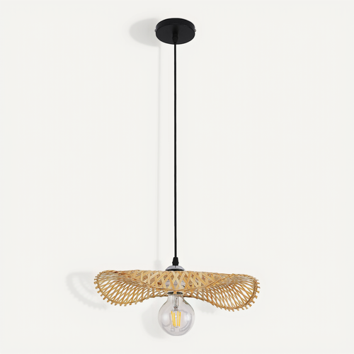 Lampe Suspension Artisanale Design Design Boho Bali En Bambou - Brena Bois Naturel