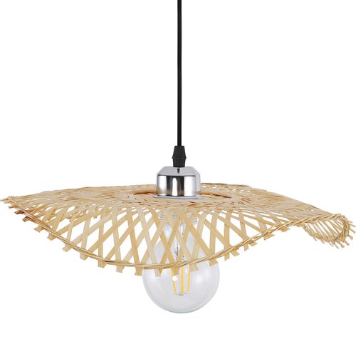 Lampe Suspension Artisanale Design Design Boho Bali En Bambou - Brena Bois Naturel
