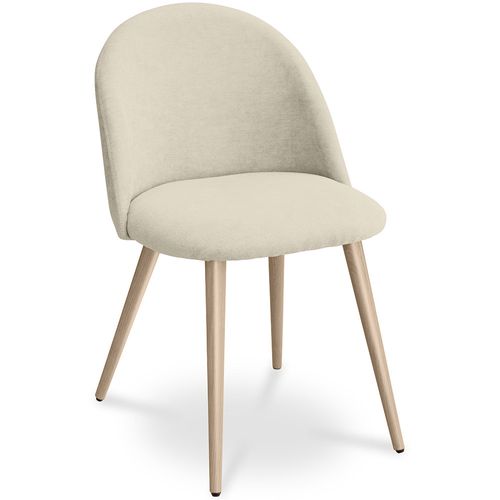Chaise De Salle à Manger - Tapissée En Tissu - Style Scandinave - Bennett Beige