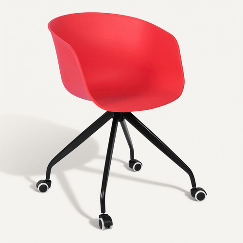 Chaise De Bureau Pivotante Avec Roulettes – Marie Rouge