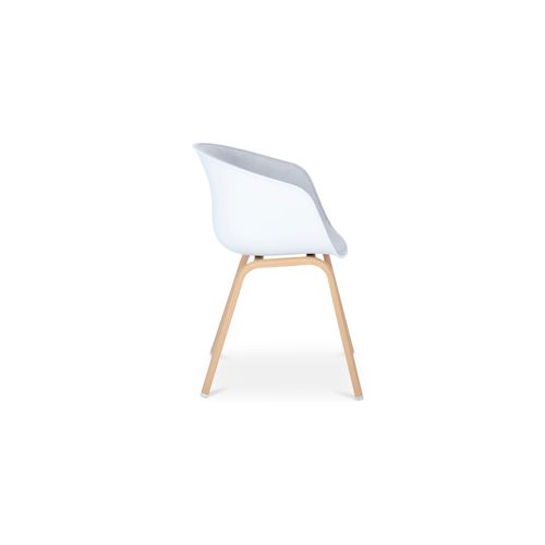 Chaise De Salle à Manger Blanche Rembourrée Avec Accoudoirs Gris Clair