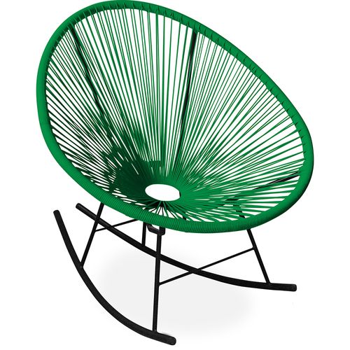 Chaise à Bascule Acapulco - Pieds Noirs - Nouvelle édition Vert