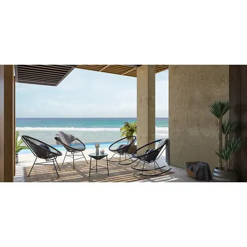 Chaise à Bascule Acapulco - Pieds Noirs - Nouvelle édition Vert