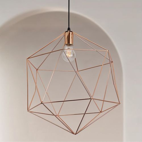 Lampe Suspendue En Fil De Fer De Conception Rétro Doré