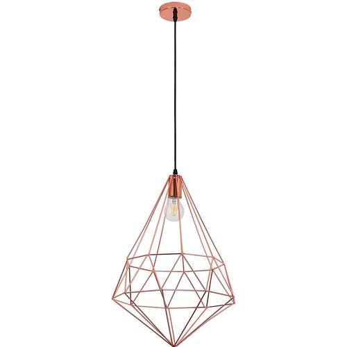 Lampe à Pendentif De Style Rétro En Diamant Rose Doré