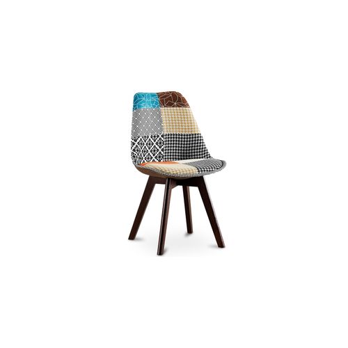 Chaise à Manger Brielle Design Scandi Rétro Pieds Foncés - Multicolore Premium Nouvelle édition - Pa