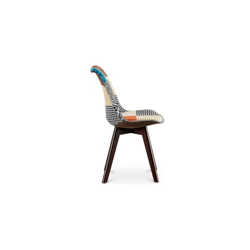Chaise à Manger Brielle Design Scandi Rétro Pieds Foncés - Multicolore Premium Nouvelle édition - Pa