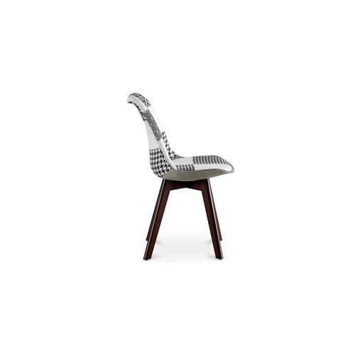 Chaise à Manger Brielle Design Scandi Rétro Pieds Foncés - Noir Et Blanc Premium Nouvelle édition -