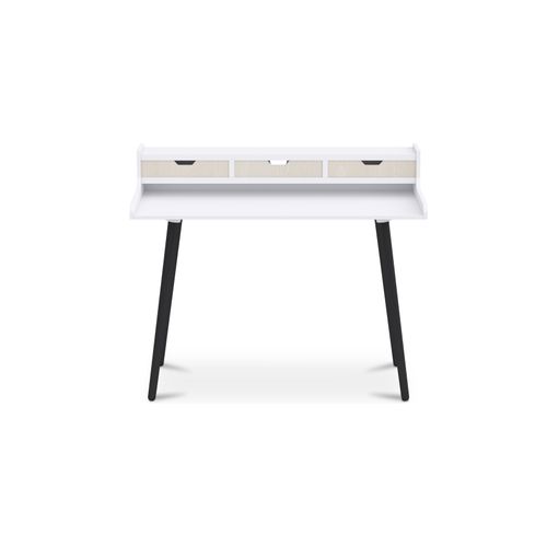 Bureau En Bois Design Scandinave - Amund Bois Naturel / Blanc