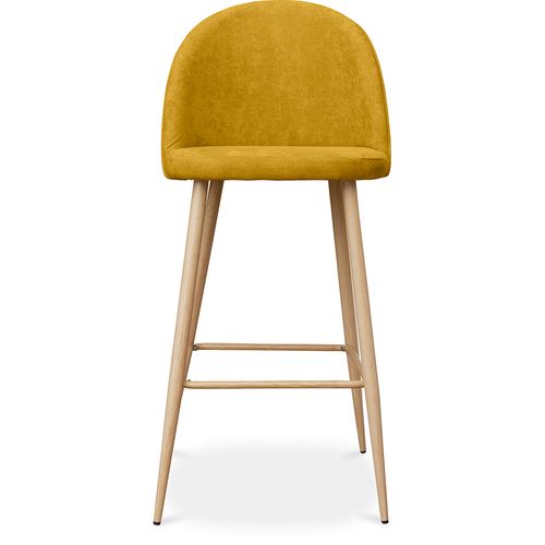 Tabouret Tapissé En Tissu - Design Scandinave - 76cm - Bennett Taupe