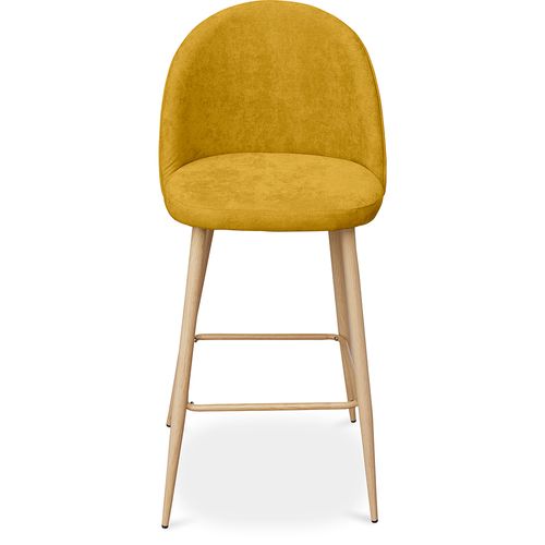 Tabouret Tapissé En Tissu - Design Scandinave - 76cm - Bennett Taupe
