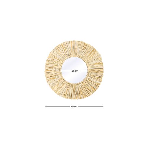 Miroir Mural - Design Rond Boho (60 Cm) - Gaui Bois Naturel - Miroir ...