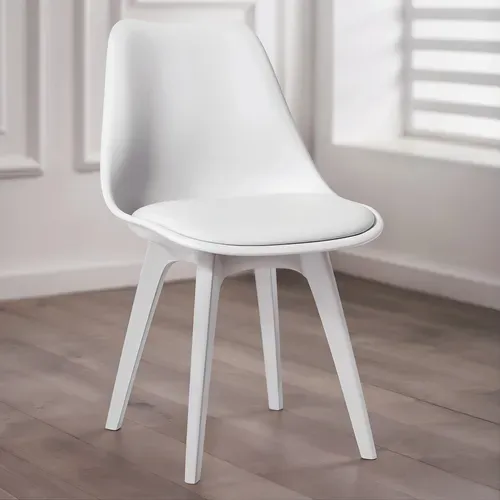 Premium Chaise Brielle Avec Coussin De Scandinave Blanc
