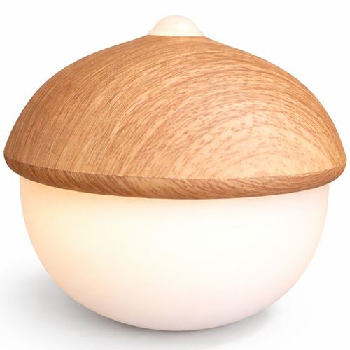 Lampe De Table USB Rechargeable LED Avec Capteur Tactile – Lumière Chaude – Gland Bois Naturel