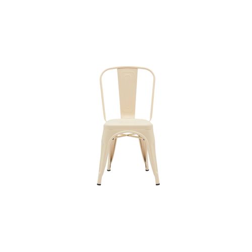 Chaise De Salle à Manger Bistrot Metalix Design En Métal Mat - Orange Pâle