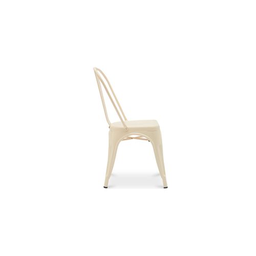 Chaise De Salle à Manger Bistrot Metalix Design En Métal Mat - Orange Pâle