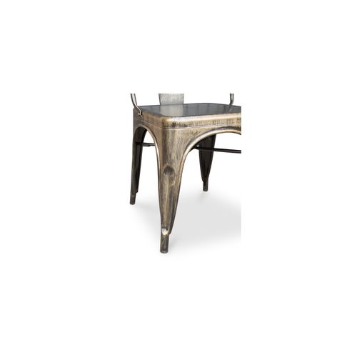 Chaise De Salle à Manger Bistrot Metalix Design Carré En Métal - Orange Pâle