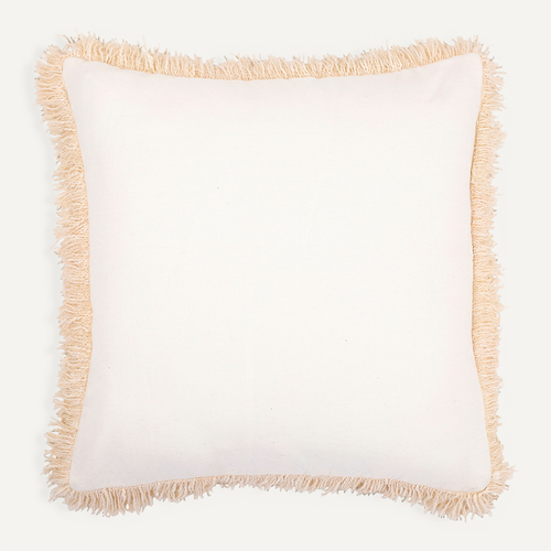 Coussin Carré Design Boho Bali, En Viscose Housse + Remplissage - Atena Crème